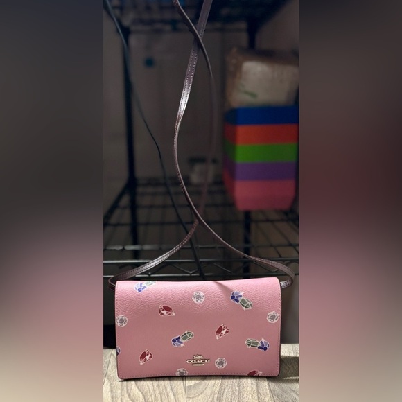 COACH X DISNEY Foldover Crossbody W/ Snow White And The Seven Dwarfs Gems Print💎 - Picture 3 of 14